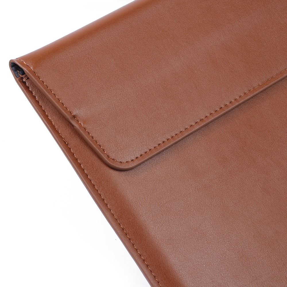 Envelope Leather Laptop Sleeve Cover with Stand for MacBook 12-inch/Air 11.6-polegada - Castanho-6