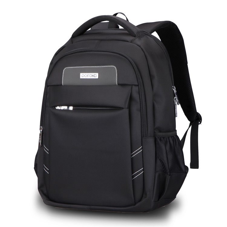 POFOKO Men Large Capacity Nylon Travel Laptop Bag Backpack 15" Laptop - Black-1