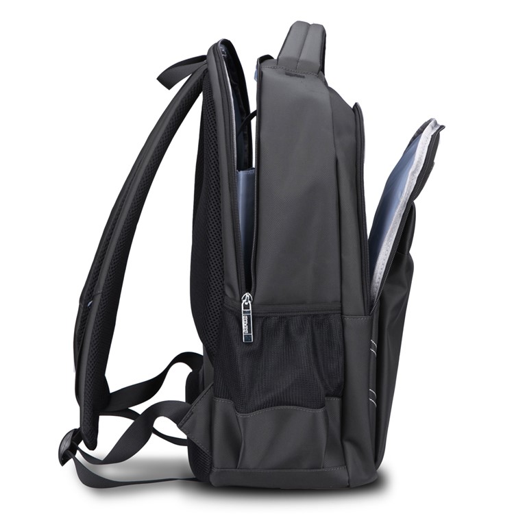 POFOKO Men Large Capacity Nylon Travel Laptop Bag Backpack 15" Laptop - Black-2