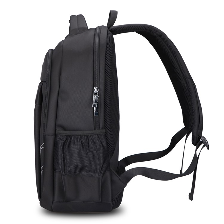 POFOKO Men Large Capacity Nylon Travel Laptop Bag Backpack 15" Laptop - Black-3