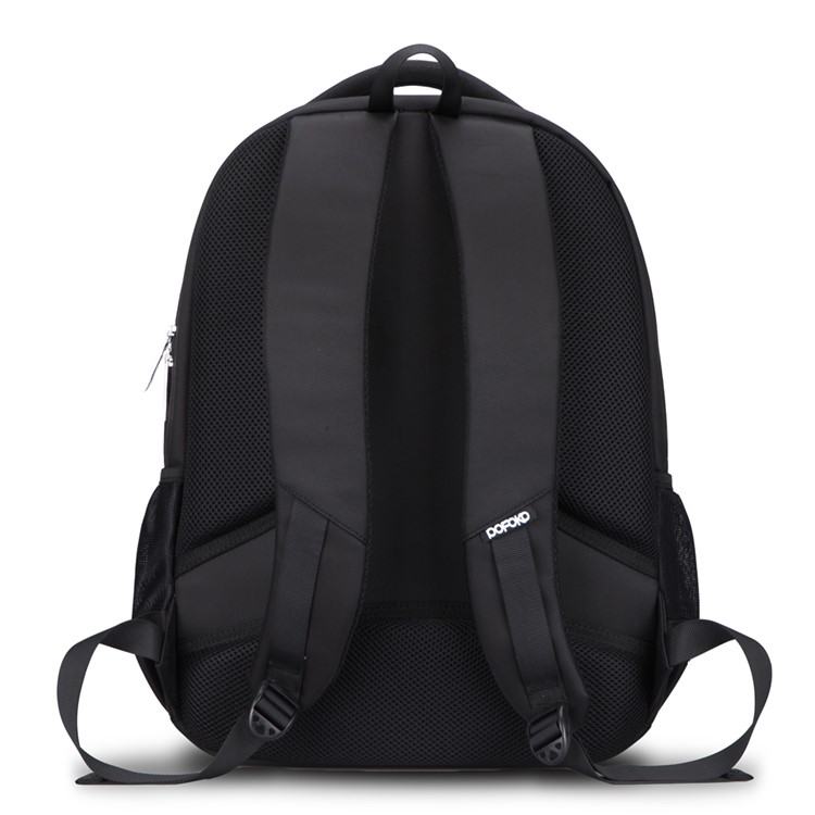 POFOKO Men Large Capacity Nylon Travel Laptop Bag Backpack 15" Laptop - Black-4