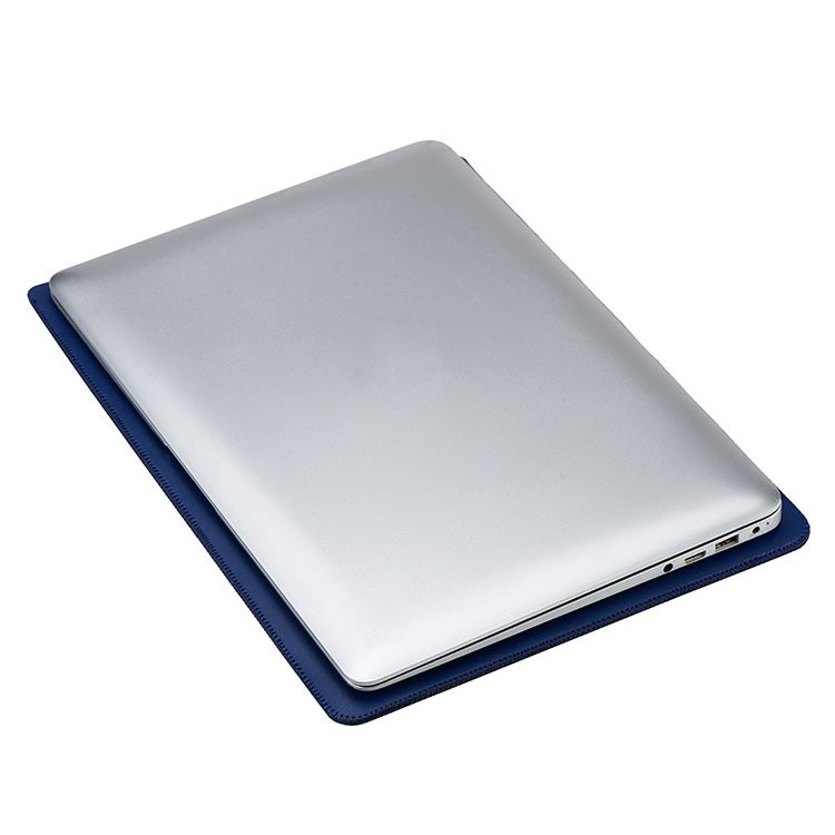 SOYAN Sleeve Pouch Dual-layer Leather Cover for MacBook Pro 15.4 Inch - Dark Blue-4