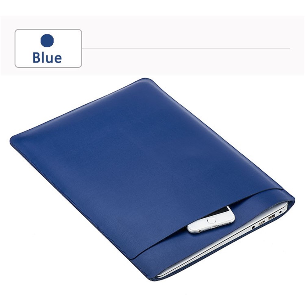 Sac à Manches Soja Pochette à Double Couche en Cuir à Double Couche Pour 13 Pouces MacBook Air / Pro - Bleu Foncé-2