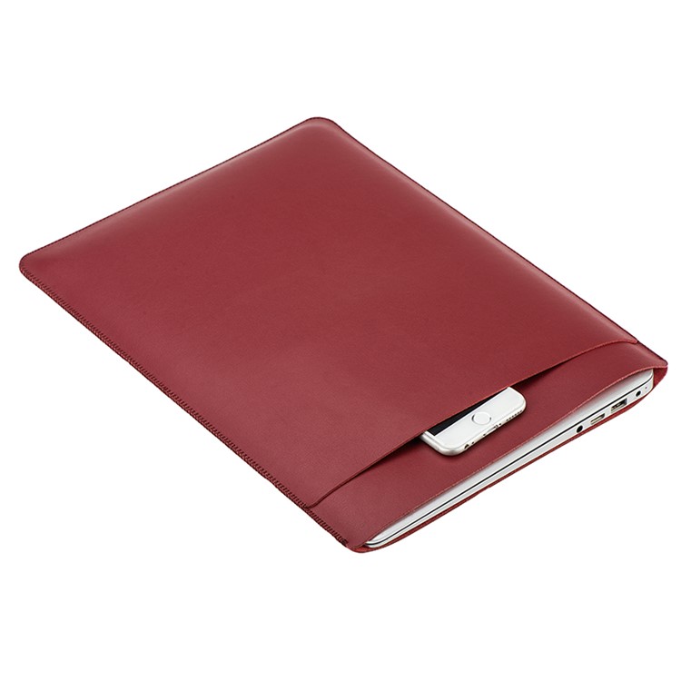 Bolsa SOYAN Leather Sleeve para MacBook 12-Polegada com Retina Display(2015) - vermelho-1
