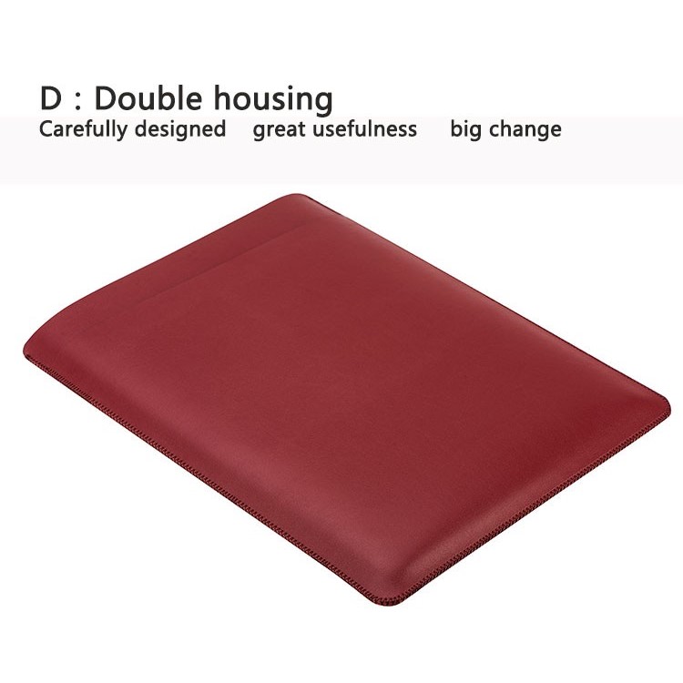 Bolsa SOYAN Leather Sleeve para MacBook 12-Polegada com Retina Display(2015) - vermelho-3
