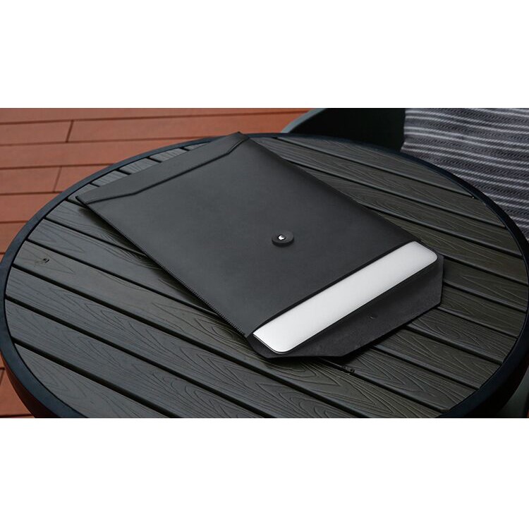 SOYAN Envelope Style Microfiber PU Leather Sleeve Pouch for MacBook Air/Pro 13-inch - Black-5