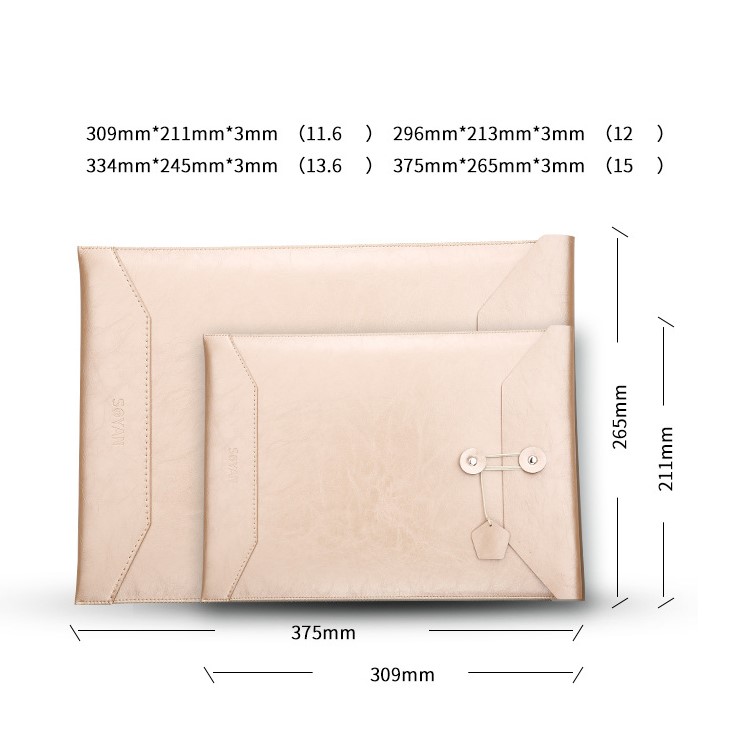 SOYAN Envelope Style Microfiber PU Leather Sleeve Pouch for MacBook Air/Pro 13-inch - Black-7