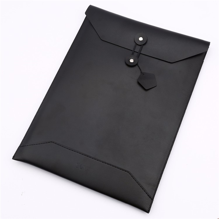 SOYAN Envelope Style Microfiber PU Leather Sleeve Pouch for MacBook Air 11-inch - Black-1