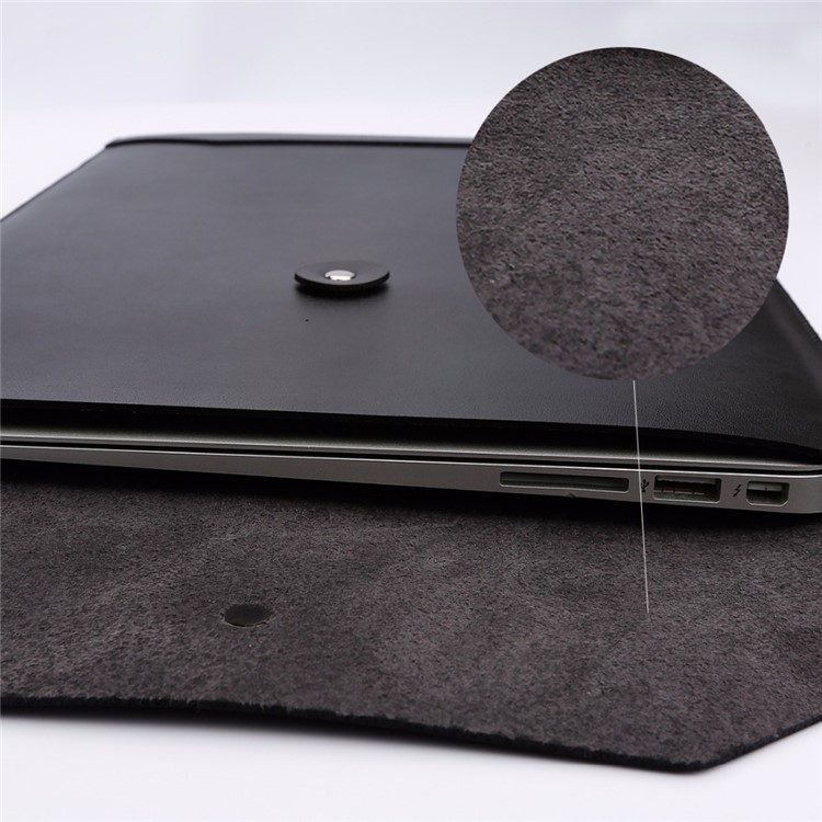SOYAN Envelope Style Microfiber PU Leather Sleeve Pouch for MacBook Air 11-inch - Black-2