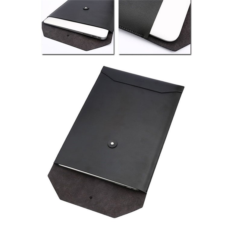 SOYAN Envelope Style Microfiber PU Leather Sleeve Pouch for MacBook Air 11-inch - Black-3