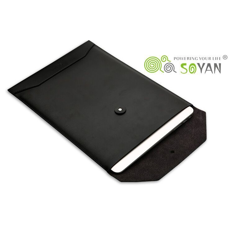SOYAN Envelope Style Microfiber PU Leather Sleeve Pouch for MacBook Air 11-inch - Black-4