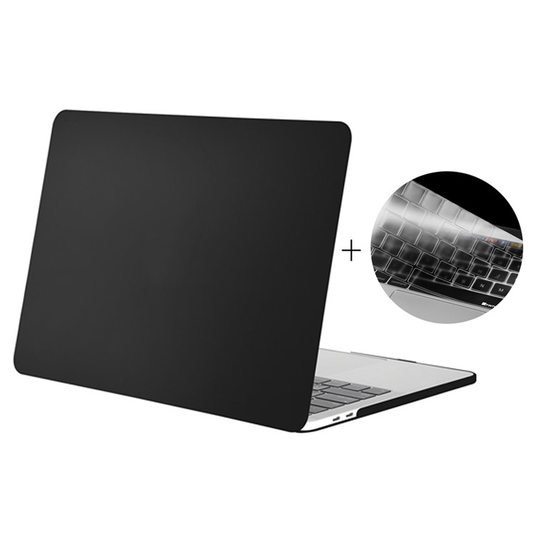 HAT PRINCE Matte Hard Cover + US Version TPU Keyboard Film for Macbook Pro 13-inch 2016 with Touch Bar (A1706) - Black-1