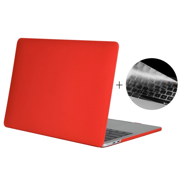 HAT PRINCE Matte PC Cover + US Version TPU Keyboard Film for Macbook Pro 13-inch 2016 with Touch Bar (A1706) - Red-1