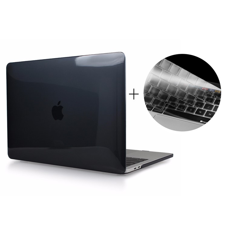 HAT PRINCE Crystal Clear PC Case + US Version Keyboard Cover for 2016 MacBook Pro 13-inch without Touch Bar A1708 - Black-1