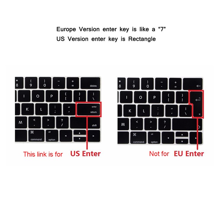 HAT PRINCE Crystal Clear PC Case + US Version Keyboard Cover for 2016 MacBook Pro 13-inch without Touch Bar A1708 - Black-8