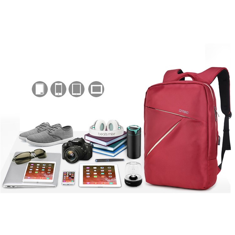 DTBG 15.6-inch Travel Waterproof Nylon Backpack Laptop Bag with USB Charging Function (D8120W)-5