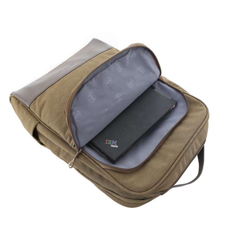 KOROVO Anti-theft Safety Waterproof Nylon Backpack Built-in Anti-Cut Cloth for 15.6-inch Laptop Etc. (B0618) - Khaki-13