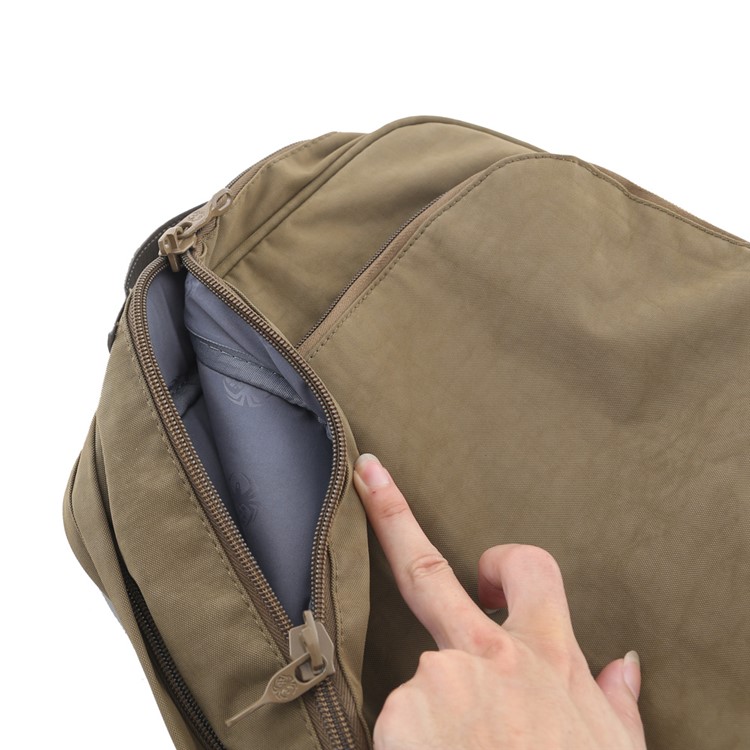 KOROVO Anti-theft Safety Waterproof Nylon Backpack Built-in Anti-Cut Cloth for 15.6-inch Laptop Etc. (B0618) - Khaki-17