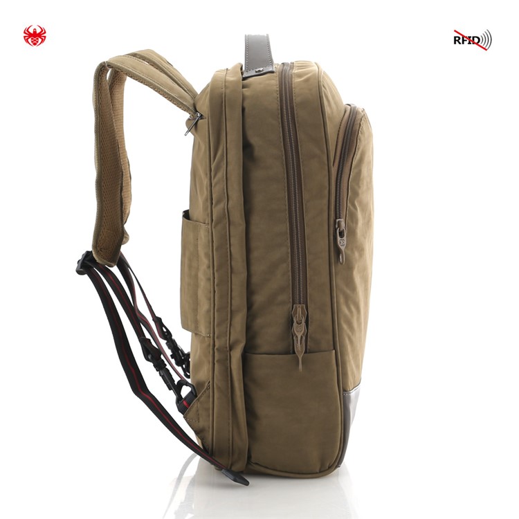 KOROVO Anti-theft Safety Waterproof Nylon Backpack Built-in Anti-Cut Cloth for 15.6-inch Laptop Etc. (B0618) - Khaki-2
