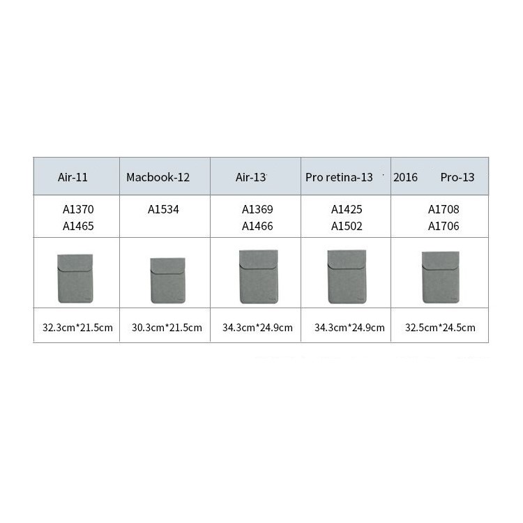 Сумка Для Кожаного Рукава с Магнитным Закрытием Для MacBook Air 13,3 Дюйма, MacBook Pro 13,3 Дюйма - Темно-серый-10