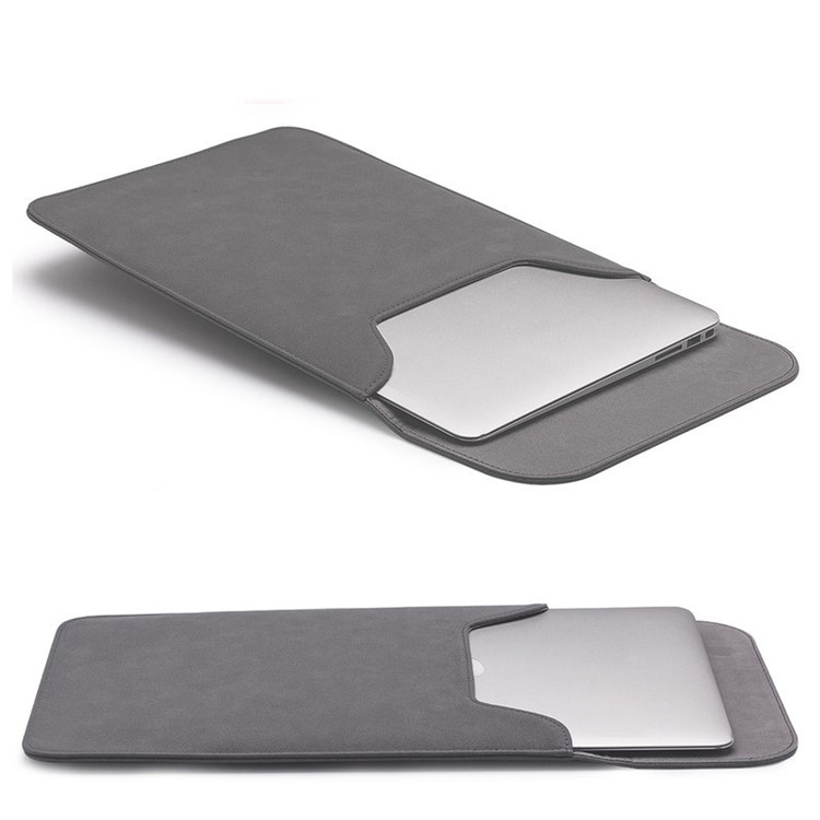 SOYAN Magnetic PU Leather Sleeve Pouch for MacBook 12-inch A1534 - Dark Grey-3