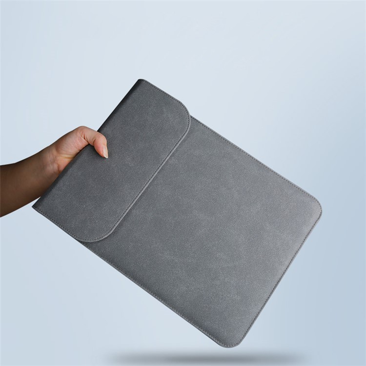 SOYAN Magnetic PU Leather Sleeve Pouch for MacBook 12-inch A1534 - Dark Grey-4