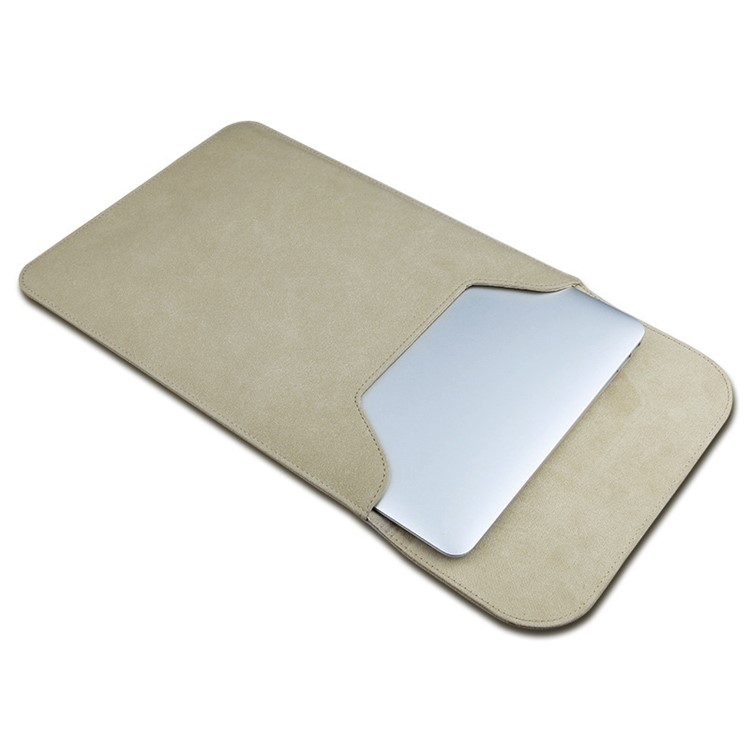 SOYAN Pochette De Manchon D'ordinateur Portable En Cuir PU Magnétique Pour Macbook 12 Pouces A1534 - Kaki-1