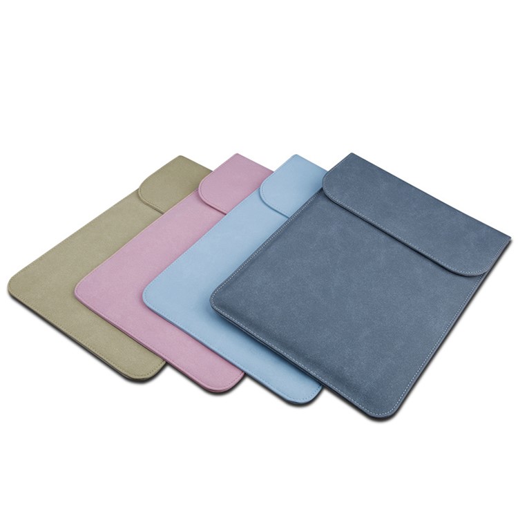 SOYAN Pochette De Manchon D'ordinateur Portable En Cuir PU Magnétique Pour Macbook 12 Pouces A1534 - Kaki-2