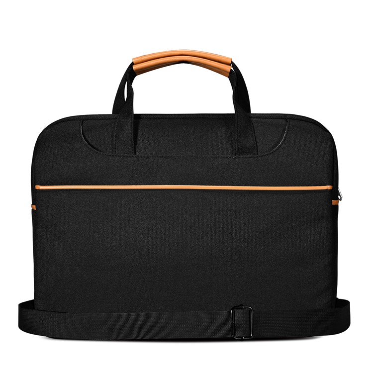 XOOMZ Cloth and PU Leather 13.0 inch Laptop Computer Briefcase Single Shoulder Bag - Black-1