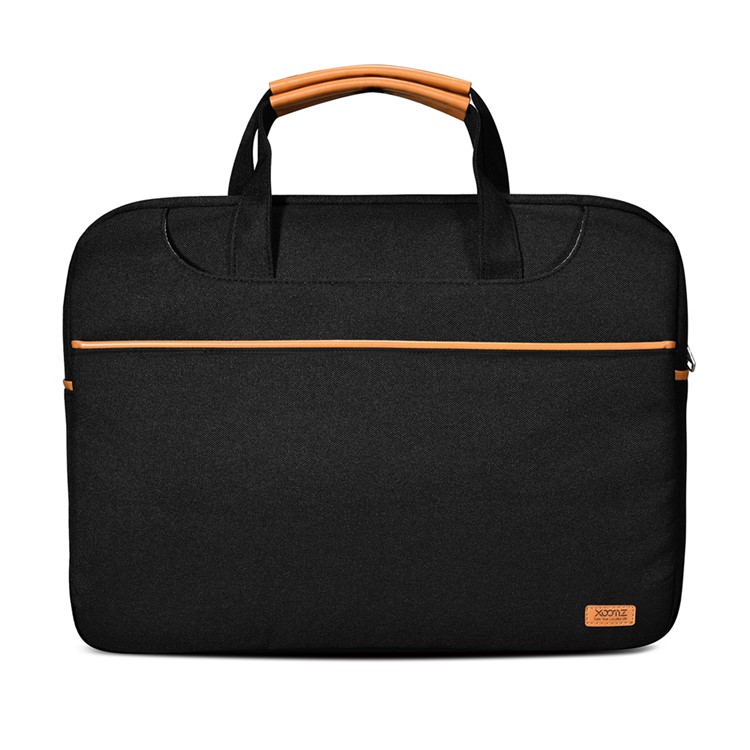 XOOMZ Cloth and PU Leather 13.0 inch Laptop Computer Briefcase Single Shoulder Bag - Black-3