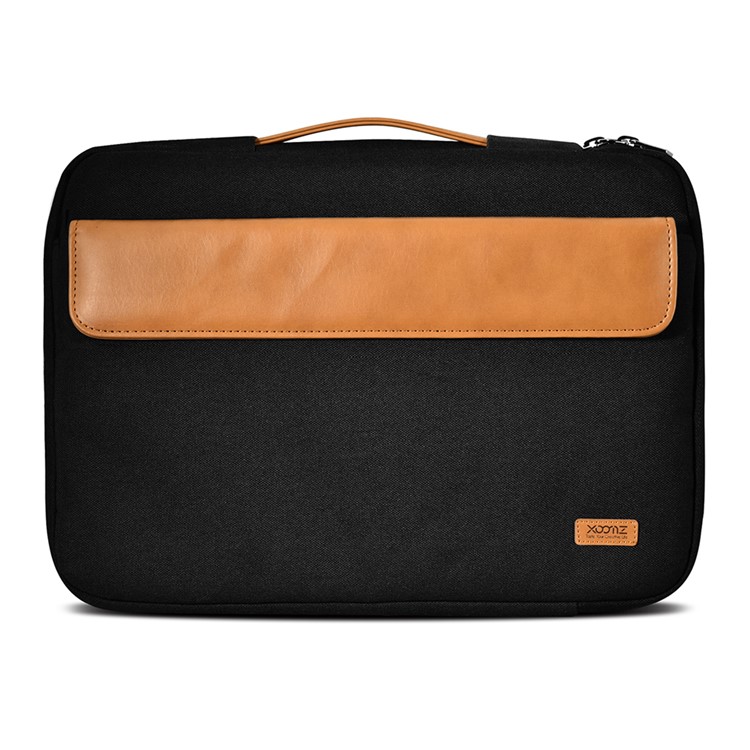 XOOMZ Cloth and PU Leather 11.0 inch Laptop Computer Briefcase Bag - Black-1