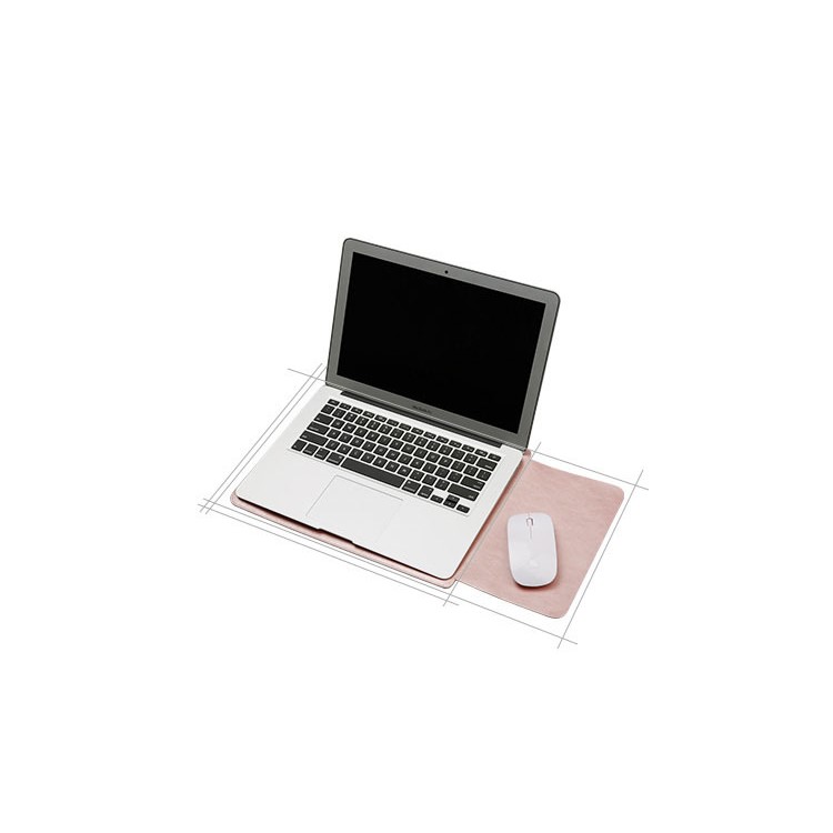 SOYAN Leather Case with Mouse Pad + Power Supply Pouch + Mouse Cover + Bobbin Winder for Macbook Air 11.6-inch - Brown-5
