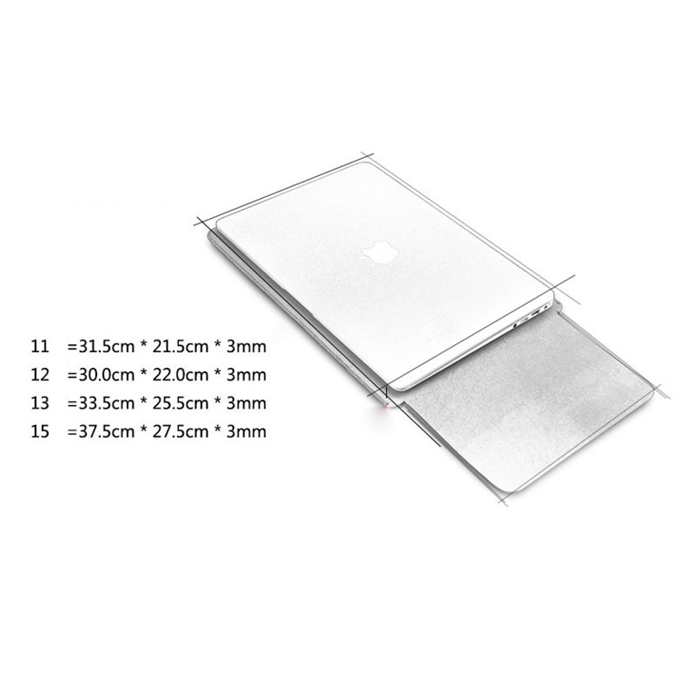 SOYAN Leather Case with Mouse Pad + Power Supply Pouch + Mouse Cover + Bobbin Winder for Macbook Air 11.6-inch - Brown-6