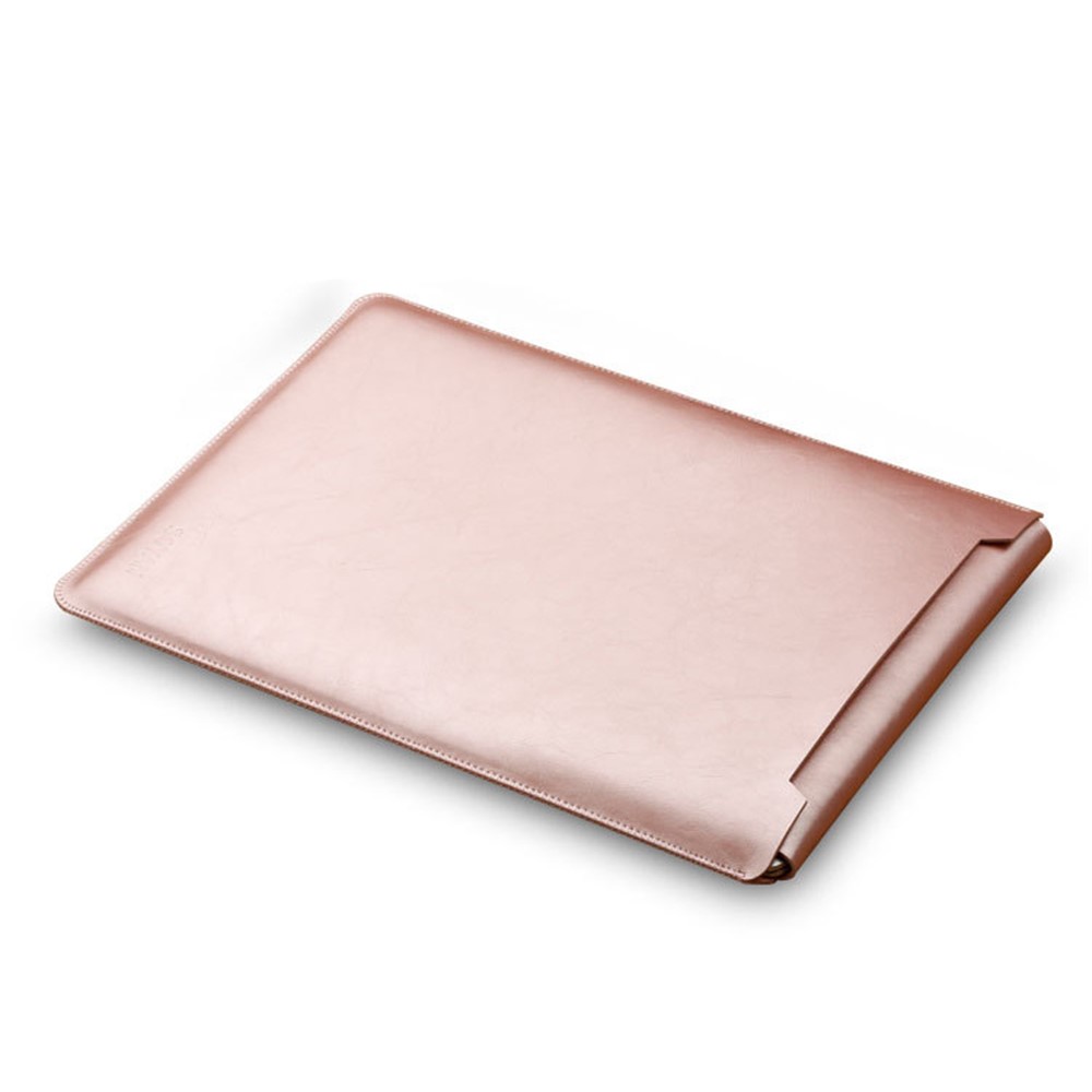 Caja de Manga de Cuero de Caballo de Soja Con Almohadilla de Ratón Para MacBook Air/Pro de 13 Pulgadas - Oro Rosa