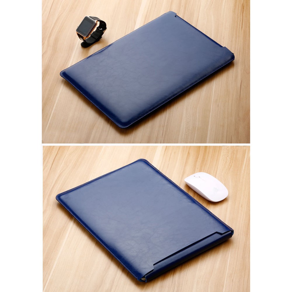 SOYAN Crazy Horse Leather Mouse Pad Pouch Laptop Sleeve for 13-inch MacBook Air/Pro - Blue-4