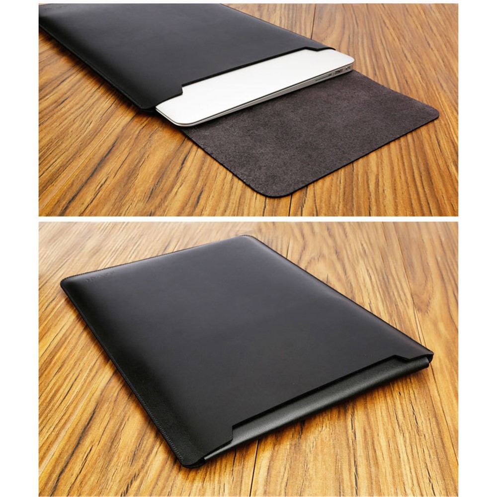 SOYAN Pochette En Cuir Avec Tapis De Souris Pour Macbook 12 Pouces Avec Écran Rétine (2015) - Noir-3
