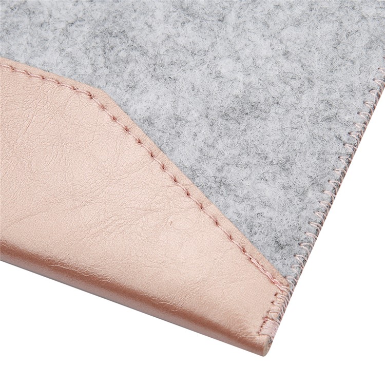 SOYAN Felt PU Bolsa de couro Bolsa com tapete para MacBook Pro 15-polegada(2016) - flecha ouro-14