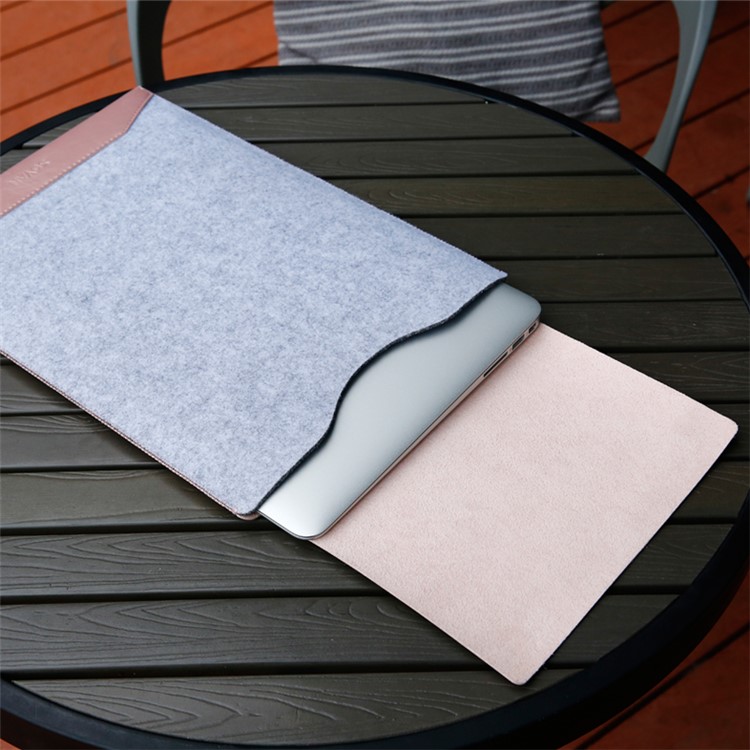 SOYAN Felt PU Bolsa de couro Bolsa com tapete para MacBook Pro 15-polegada(2016) - flecha ouro-2