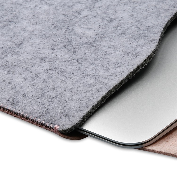 SOYAN Felt PU Bolsa de couro Bolsa com tapete para MacBook Pro 15-polegada(2016) - flecha ouro-3