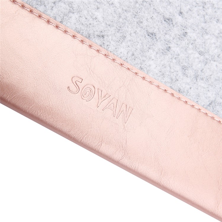SOYAN Felt PU Bolsa de couro Bolsa com tapete para MacBook Pro 15-polegada(2016) - flecha ouro-9