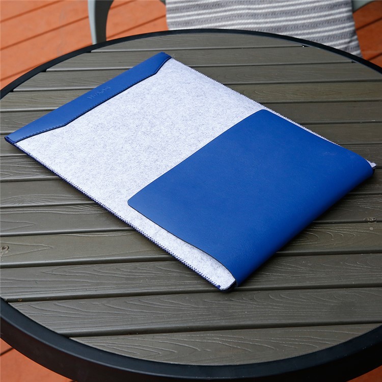 Фото #1: SOYAN Felt PU Leather Sleeve Pouch with Built-in Mouse Pad for MacBook Pro 15-inch (2016) - Blue