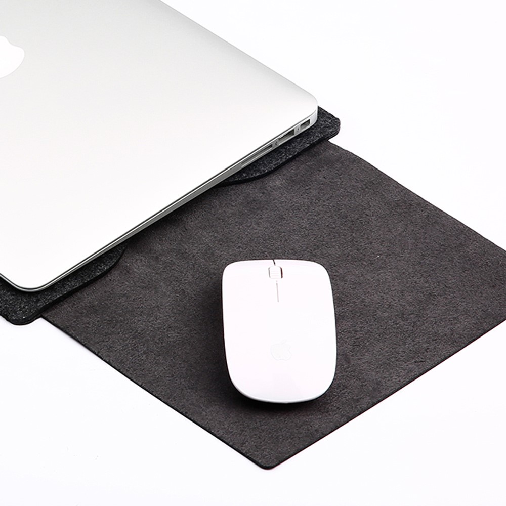 Custodia in Pelle in Feltro di Soyan Con Pad Del Mouse Per Macbook Air 13,3 Pollici / Pro 13,3 Pollici - Nero