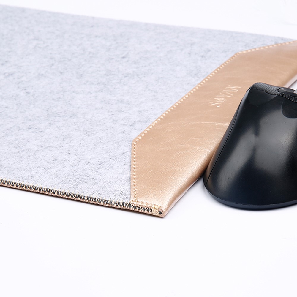 SOYAN 2-dentro-1 anti-arranhões estojo de malha e bolsa de couro para MacBook 12-Polegada com Retina Display - ouro-2