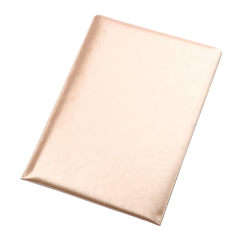 SOYAN 2-dentro-1 anti-arranhões estojo de malha e bolsa de couro para MacBook 12-Polegada com Retina Display - ouro-4