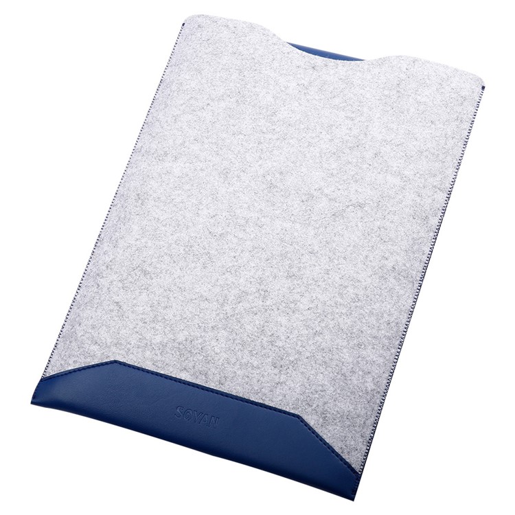 SOYAN 2-em-1 à prova de salpicos bolsa de couro caso e mouse pad para MacBook de 12 polegadas com Retina Display - azul-6