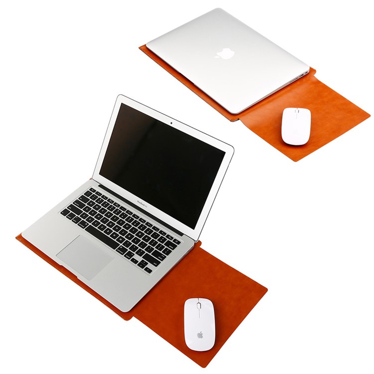 Manga De Couro SOYAN PU [bolsa Rotetiva Com Mouse Pad Para Macbook De 12 Polegadas Com Retina - Castanho-2