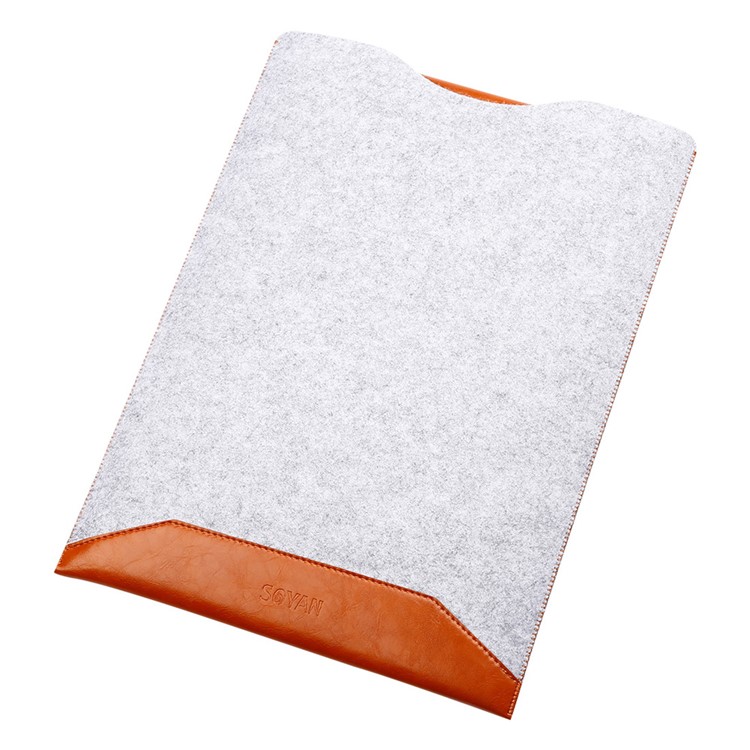 Manga De Couro SOYAN PU [bolsa Rotetiva Com Mouse Pad Para Macbook De 12 Polegadas Com Retina - Castanho-3