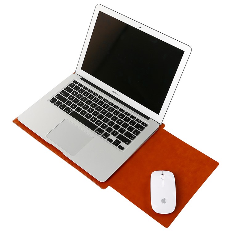 Manga De Couro SOYAN PU [bolsa Rotetiva Com Mouse Pad Para Macbook De 12 Polegadas Com Retina - Castanho-5