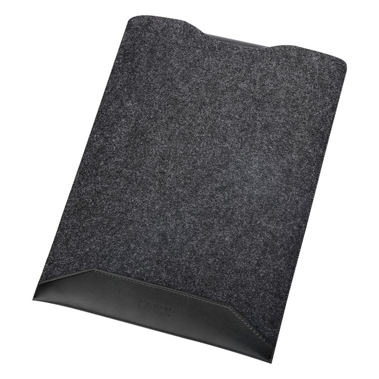 SOYAN Felt PU Leather Pouch Case with Mouse Pad for Macbook Air 11 Inch - Black-2