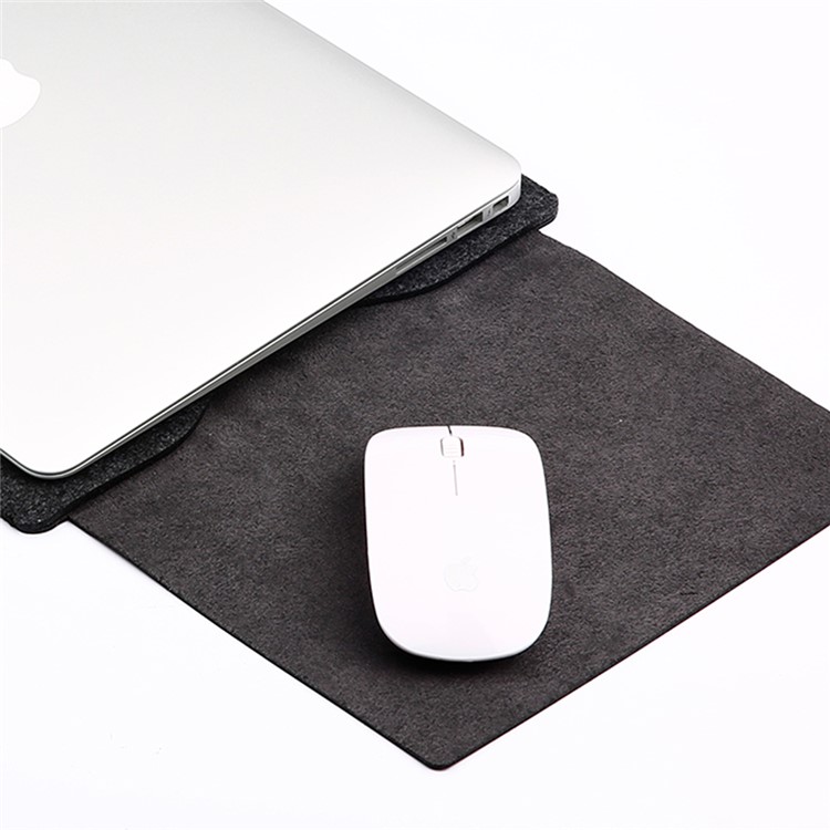 SOYAN Felt PU Leather Pouch Case with Mouse Pad for Macbook Air 11 Inch - Black-7